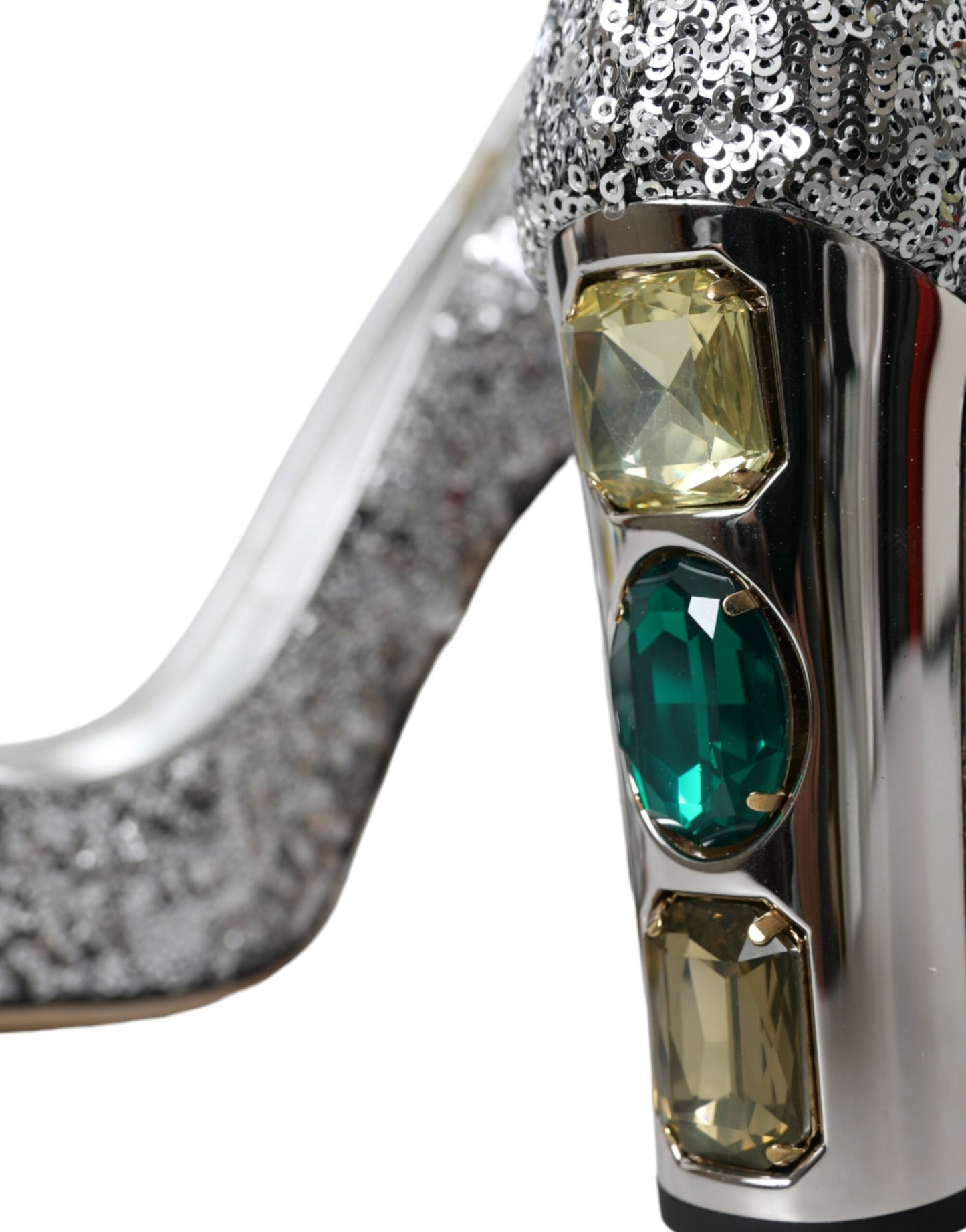 Scarpe con tacco a spillo Dolce &amp; Gabbana impreziosite da paillettes argentate