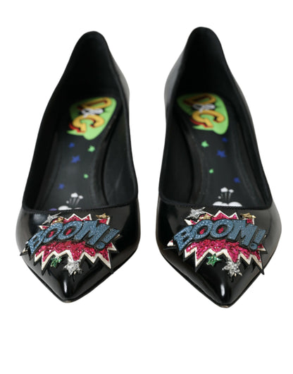 Scarpe con tacco a spillo Dolce &amp; Gabbana in pelle nera BOOM