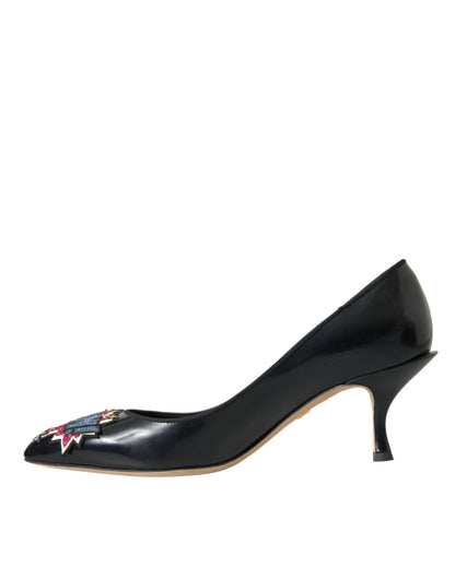 Scarpe con tacco a spillo Dolce &amp; Gabbana in pelle nera BOOM