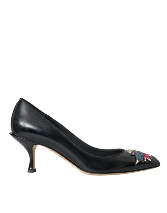 Scarpe con tacco a spillo Dolce &amp; Gabbana in pelle nera BOOM