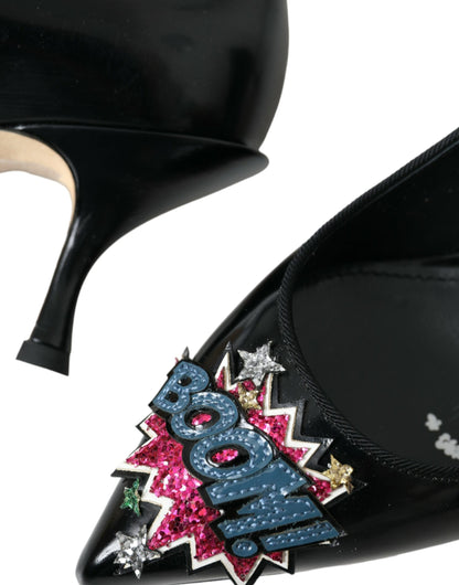 Scarpe con tacco a spillo Dolce &amp; Gabbana in pelle nera BOOM