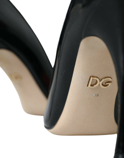 Scarpe con tacco a spillo Dolce &amp; Gabbana in pelle nera WOW Patch