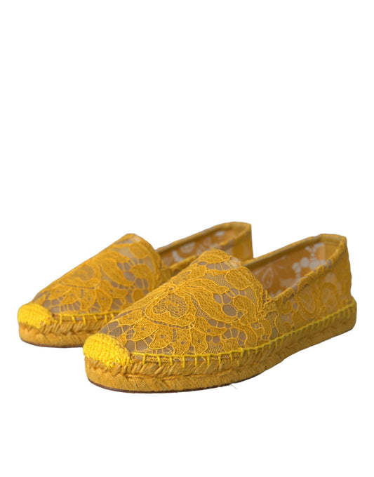Mocassini espadrillas in pizzo Taormina giallo Dolce &amp; Gabbana