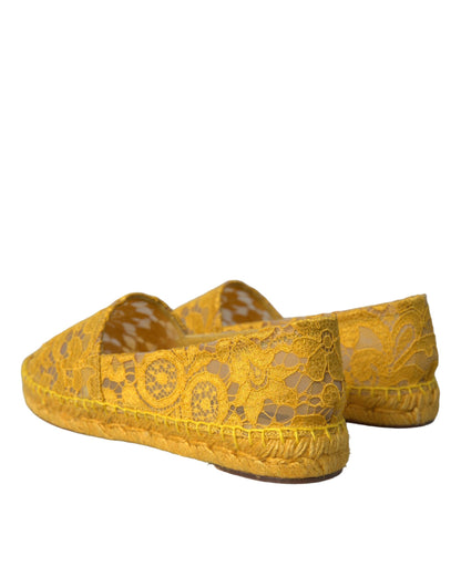 Mocassini espadrillas in pizzo Taormina giallo Dolce &amp; Gabbana