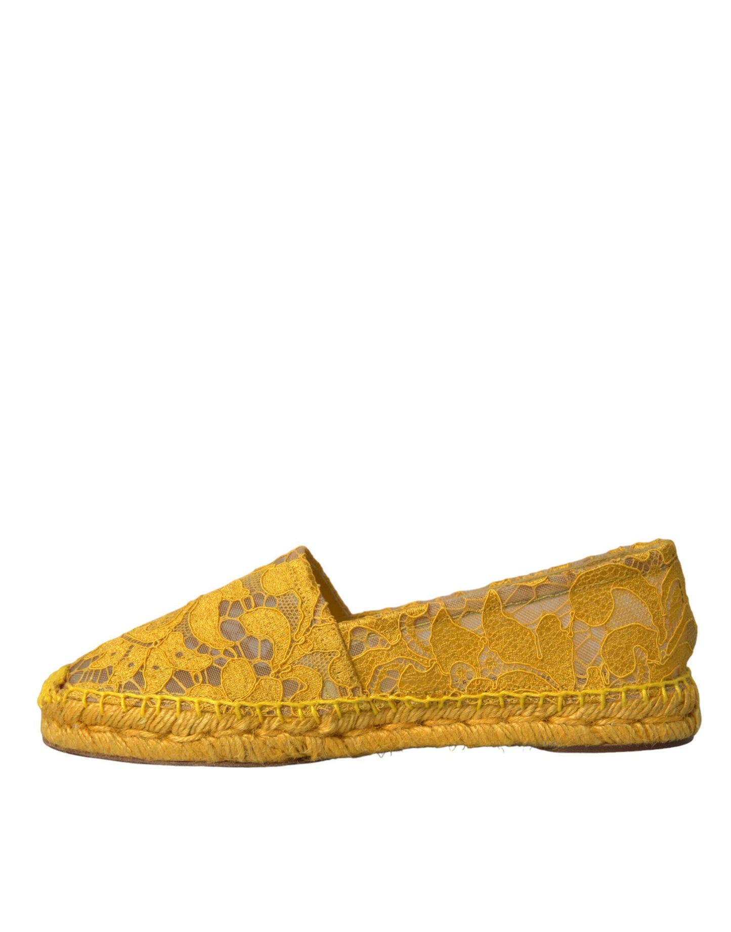 Mocassini espadrillas in pizzo Taormina giallo Dolce &amp; Gabbana