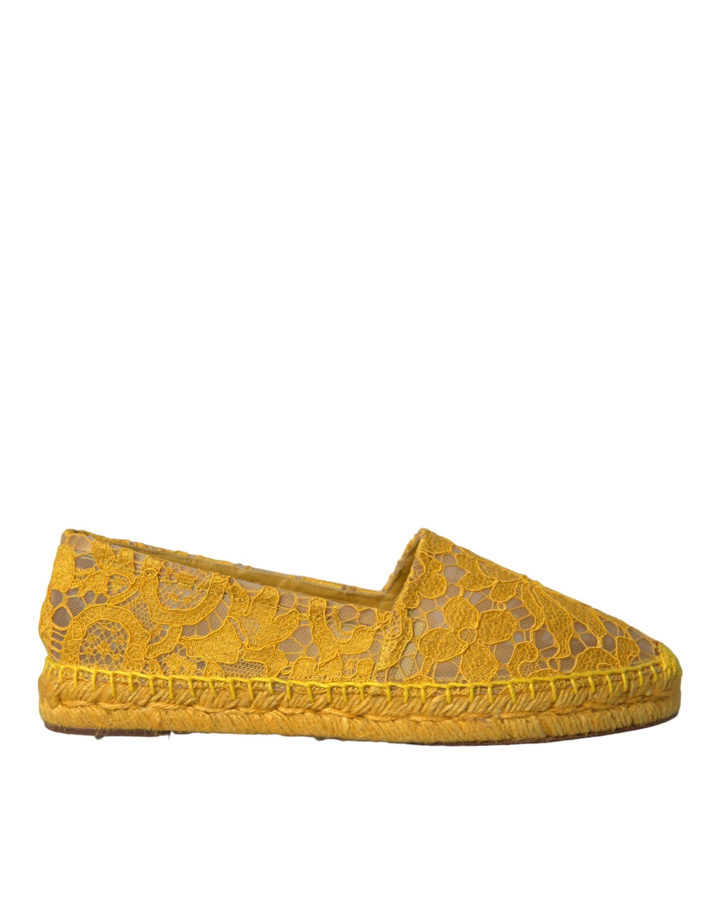 Mocassini espadrillas in pizzo Taormina giallo Dolce &amp; Gabbana
