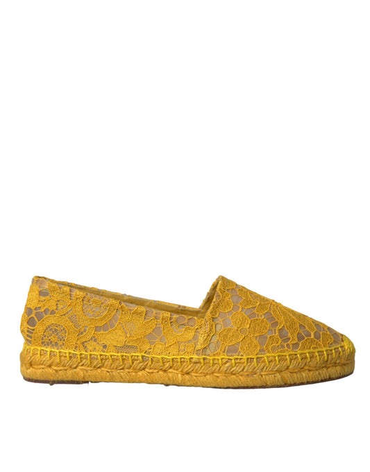 Mocassini espadrillas in pizzo Taormina giallo Dolce &amp; Gabbana