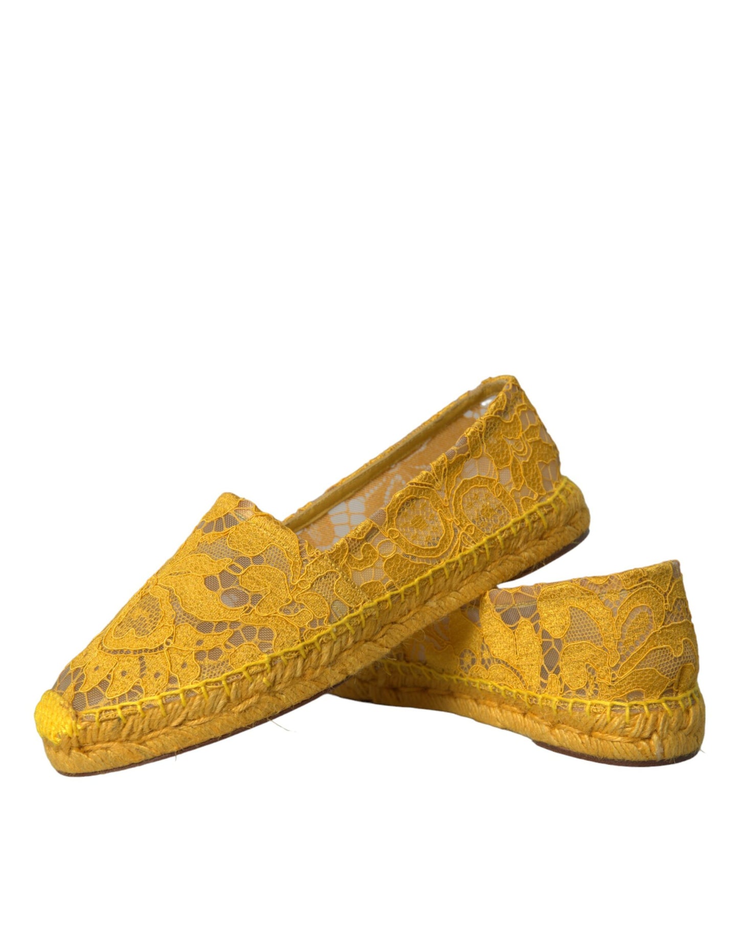 Mocassini espadrillas in pizzo Taormina giallo Dolce &amp; Gabbana