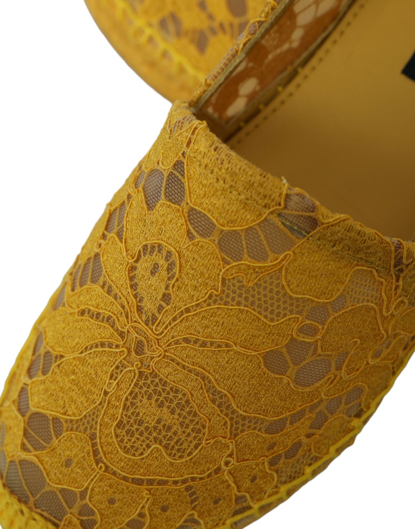 Mocassini espadrillas in pizzo Taormina giallo Dolce &amp; Gabbana