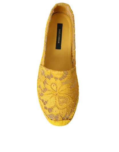 Mocassini espadrillas in pizzo Taormina giallo Dolce &amp; Gabbana