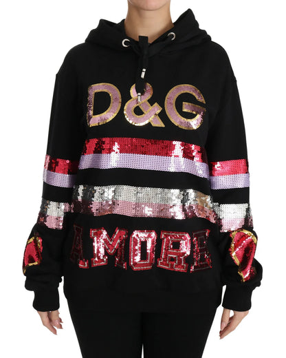 Dolce &amp; Gabbana DG Maglione con cappuccio e paillettes