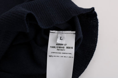 MARGHI LO' Maglia Blusa in Lana Blu