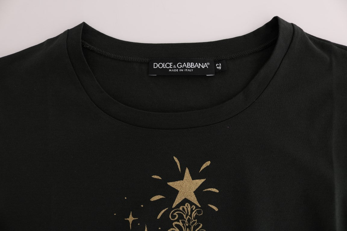 T-shirt Dolce &amp; Gabbana in cotone verde 2017 con motivo