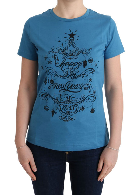 T-shirt con motivo Dolce &amp; Gabbana in cotone blu 2017