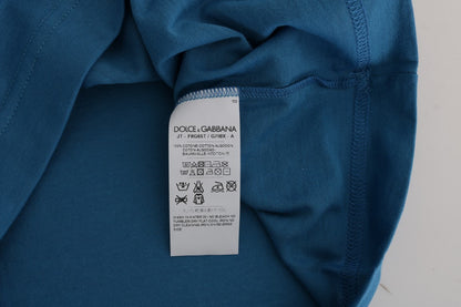 T-shirt con motivo Dolce &amp; Gabbana in cotone blu 2017