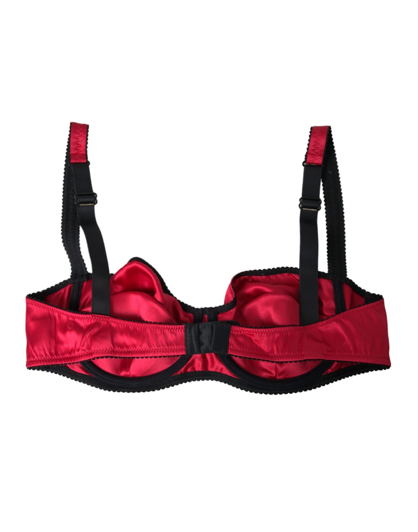 Dolce &amp; Gabbana Reggiseno intimo a balconcino elasticizzato in seta bordeaux