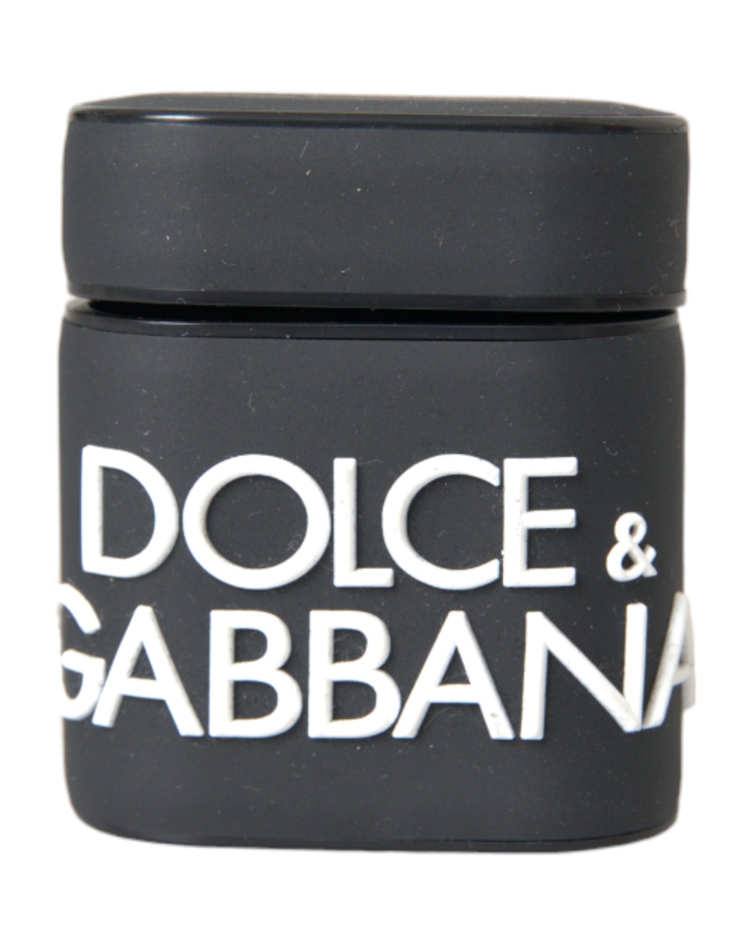 Custodia per Airpods in silicone con logo in rilievo Dolce &amp; Gabbana nero e bianco