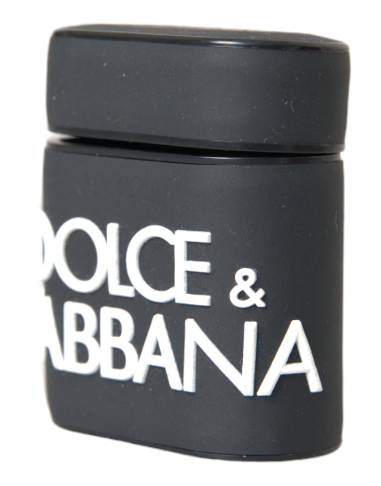 Custodia per Airpods in silicone con logo in rilievo Dolce &amp; Gabbana nero e bianco