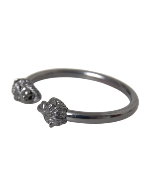 Bracciale rigido da donna Nialaya con leone in rodio nero