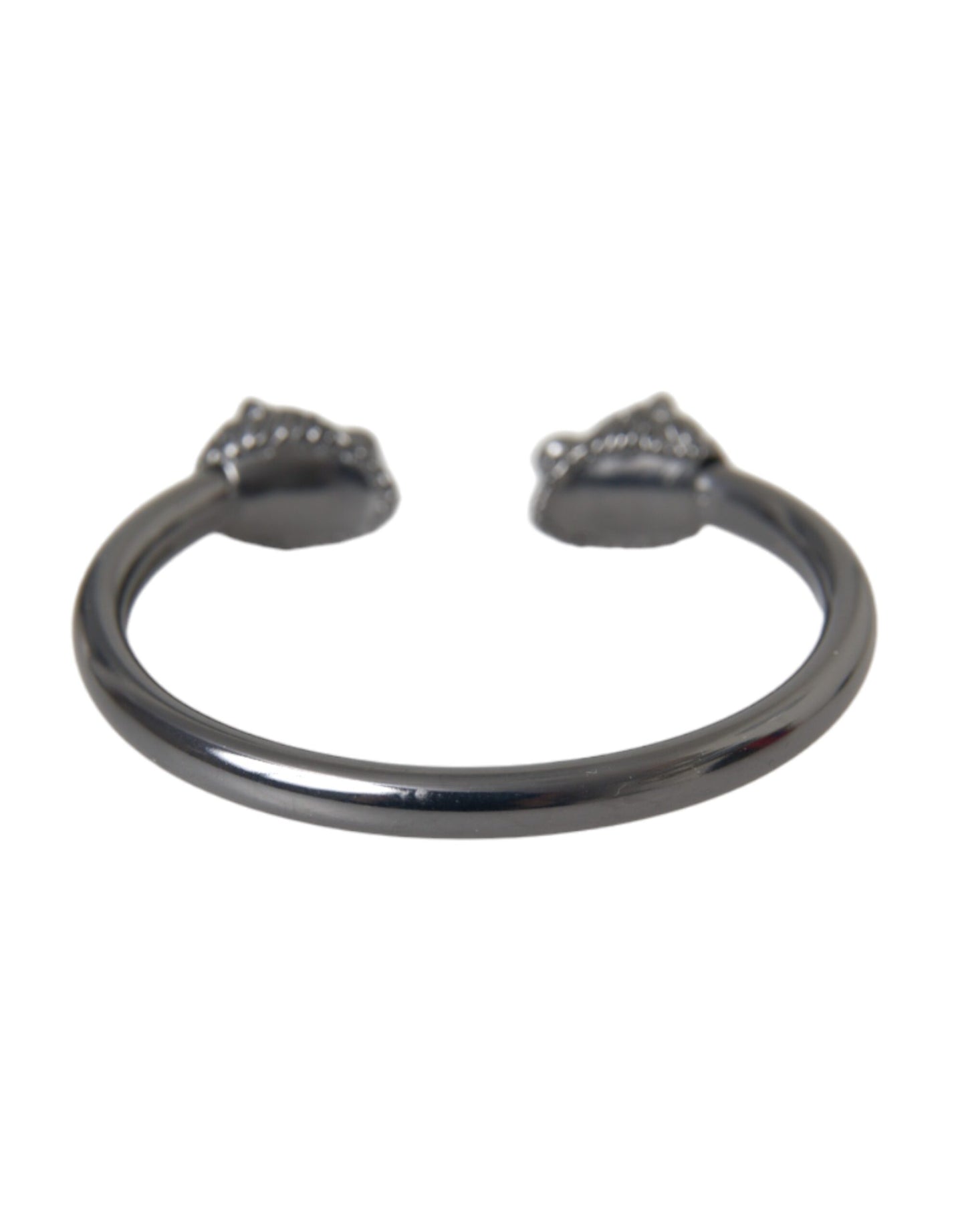 Bracciale rigido da donna Nialaya con leone in rodio nero