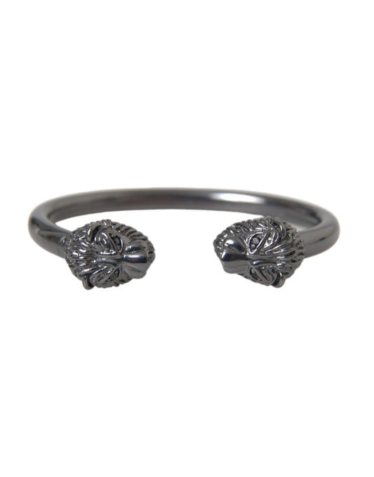 Bracciale rigido da donna Nialaya con leone in rodio nero