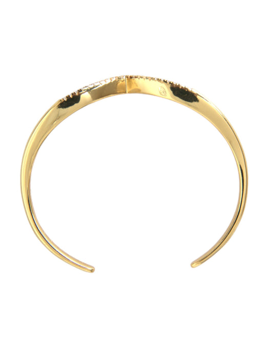 Bracciale Nialaya Arched Wing Cuff Skyfall in oro e zirconi cubici 925
