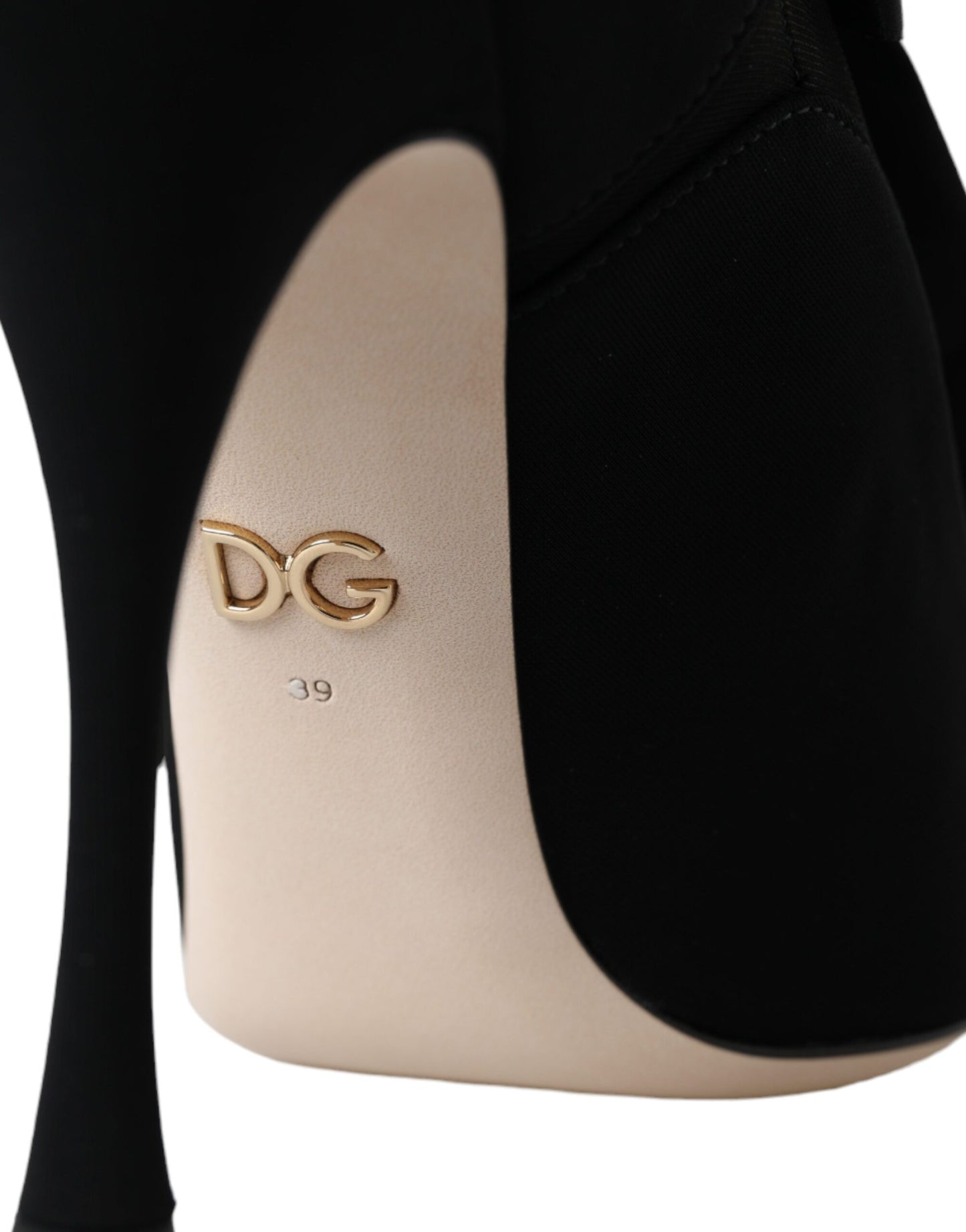 Dolce &amp; Gabbana - Stivali a metà polpaccio neri con tacco a spillo