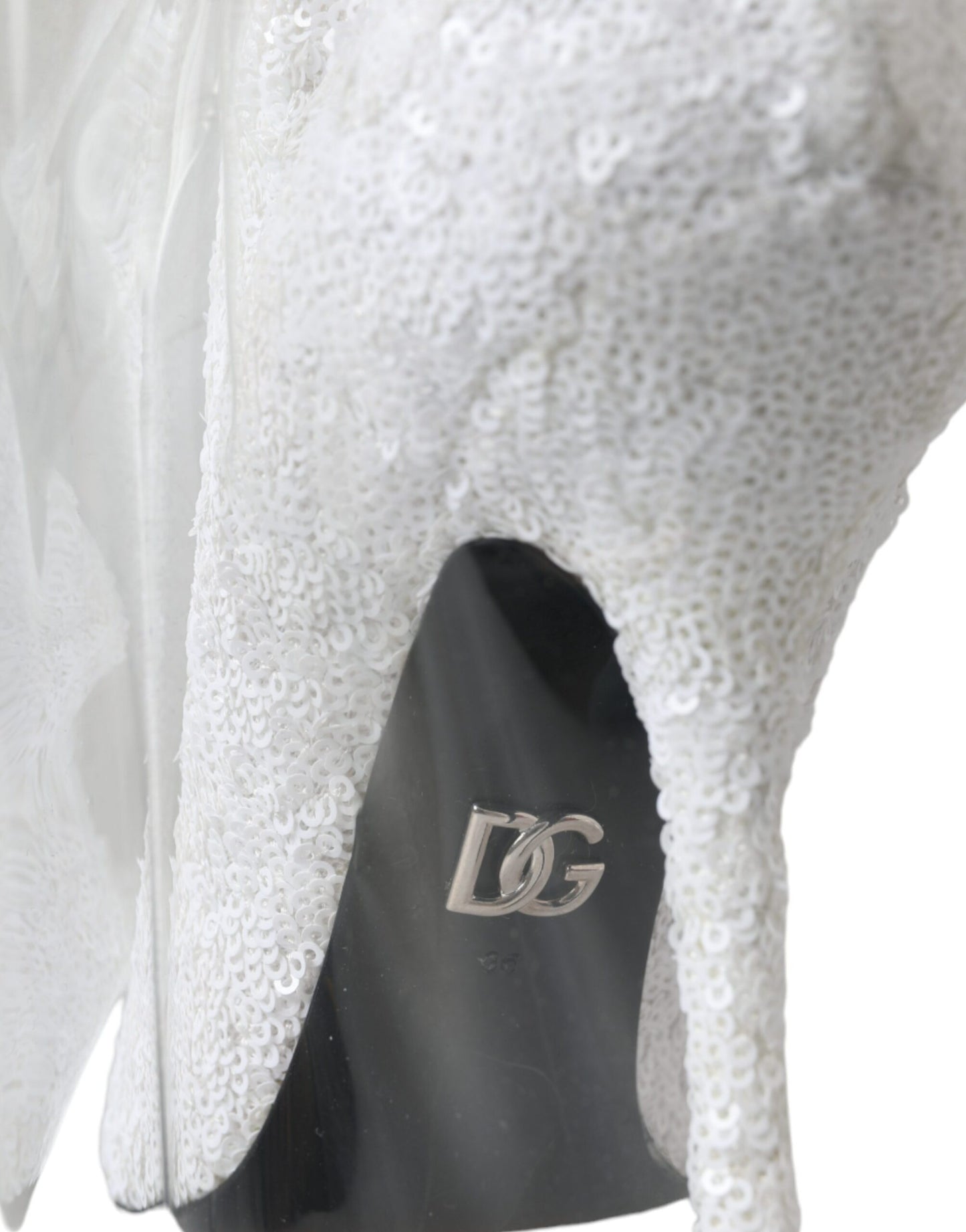 Dolce &amp; Gabbana - Stivali alti al ginocchio con tacco a spillo bianchi