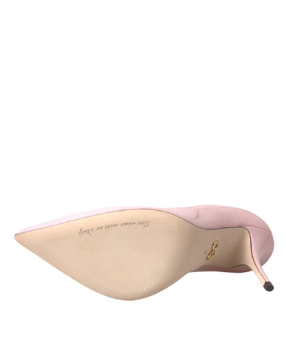 Scarpe con tacco Dolce &amp; Gabbana in vernice rosa chiaro