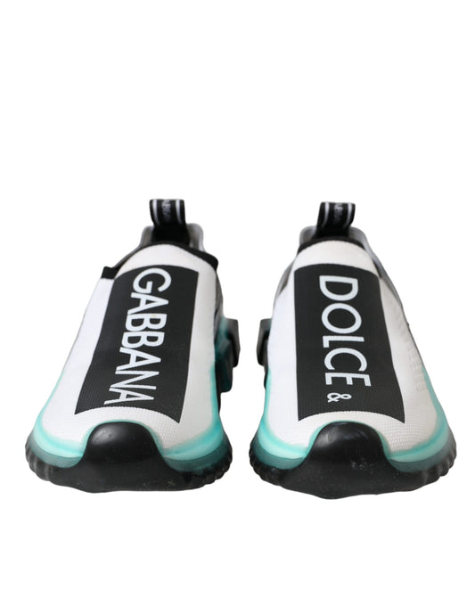 Dolce &amp; Gabbana Scarpe da ginnastica Sorrento nere, bianche e blu slip-on