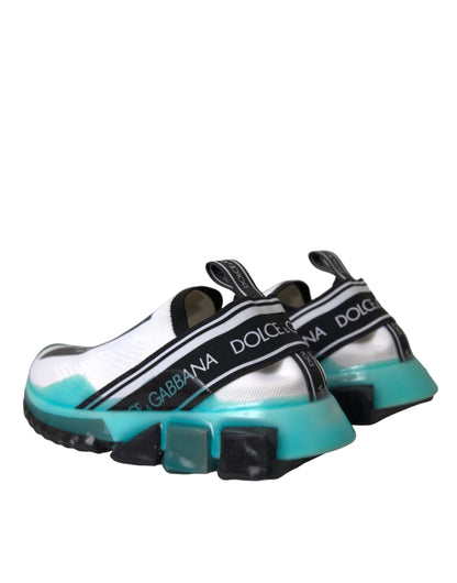 Dolce &amp; Gabbana Scarpe da ginnastica Sorrento nere, bianche e blu slip-on