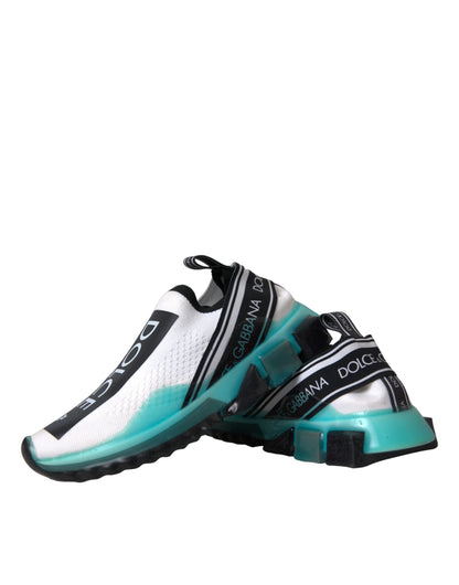 Dolce &amp; Gabbana Scarpe da ginnastica Sorrento nere, bianche e blu slip-on