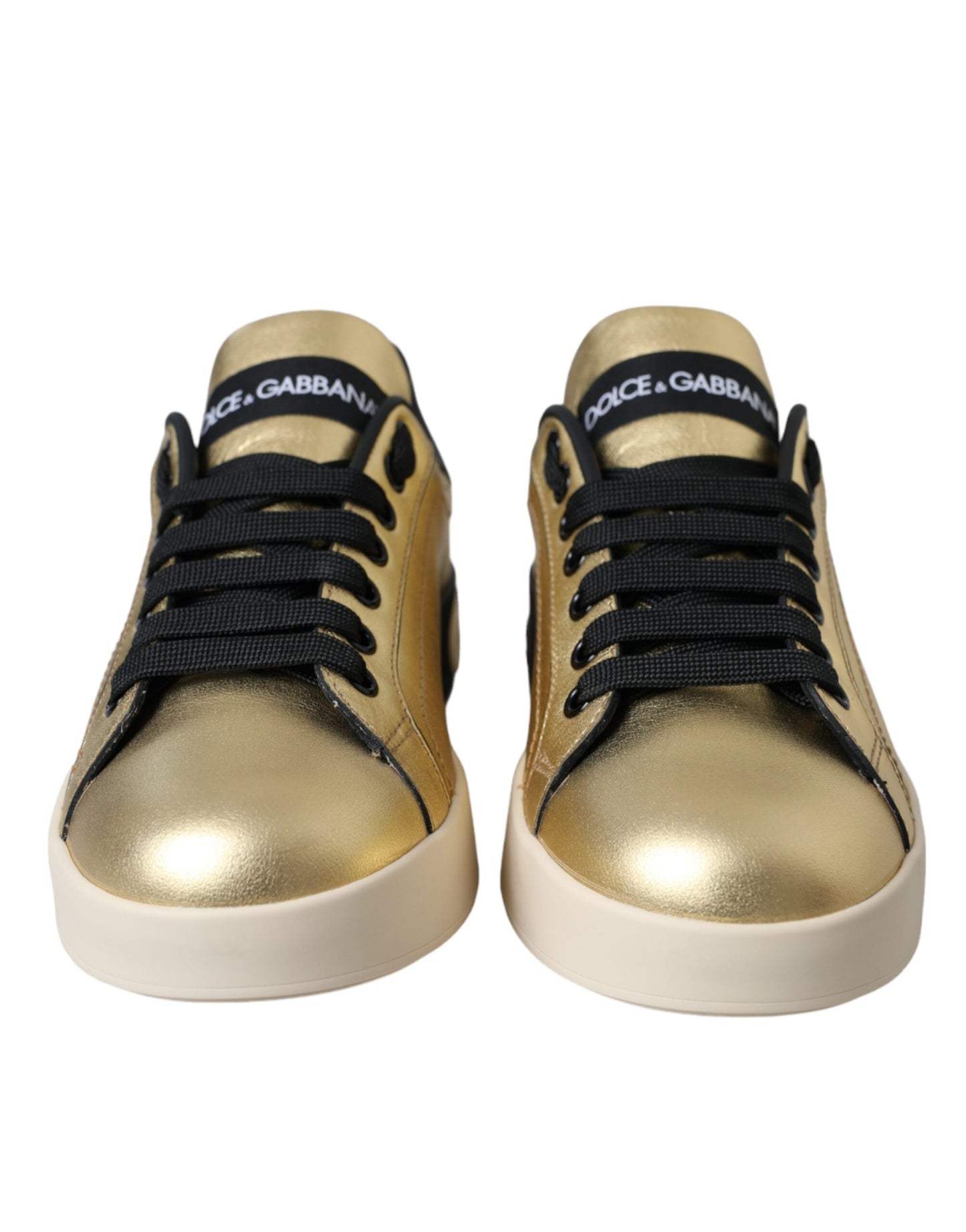 Dolce &amp; Gabbana Gold Portofino Vitello Sneakers Scarpe da donna
