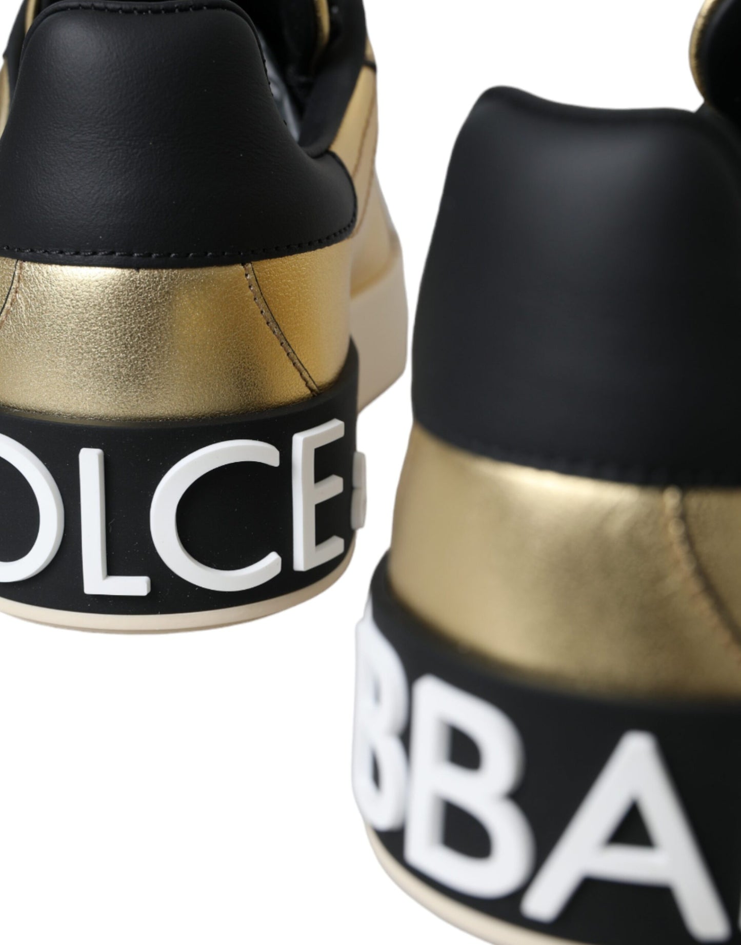 Dolce &amp; Gabbana Gold Portofino Vitello Sneakers Scarpe da donna