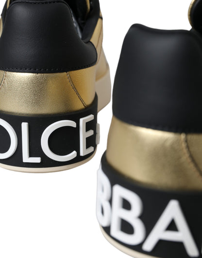 Dolce &amp; Gabbana Gold Portofino Vitello Sneakers Scarpe da donna