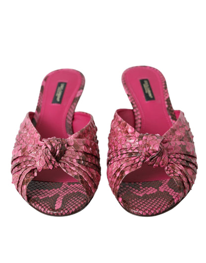 Scarpe con tacco a spillo in pelle esotica rosa Dolce &amp; Gabbana