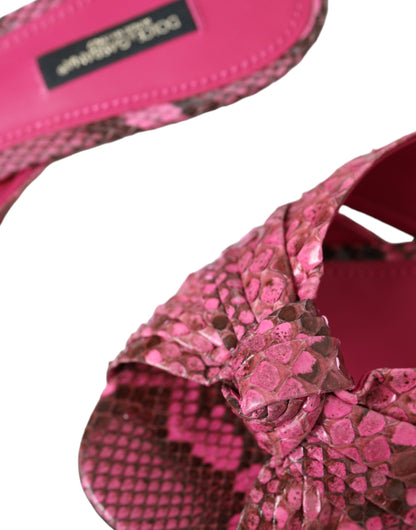 Scarpe con tacco a spillo in pelle esotica rosa Dolce &amp; Gabbana