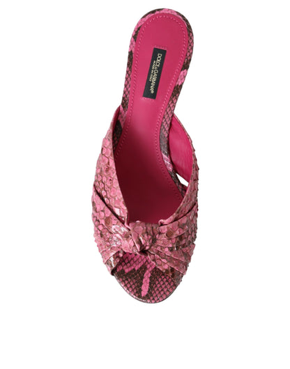 Scarpe con tacco a spillo in pelle esotica rosa Dolce &amp; Gabbana