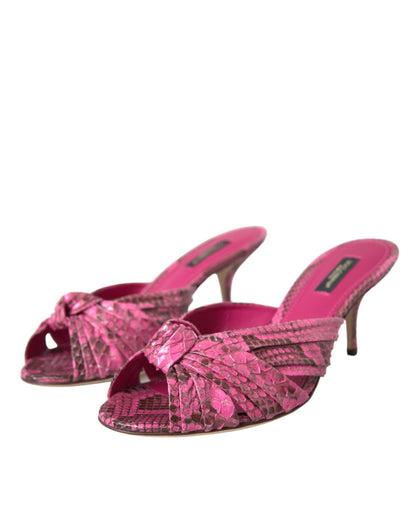 Scarpe con tacco a spillo in pelle esotica rosa Dolce &amp; Gabbana