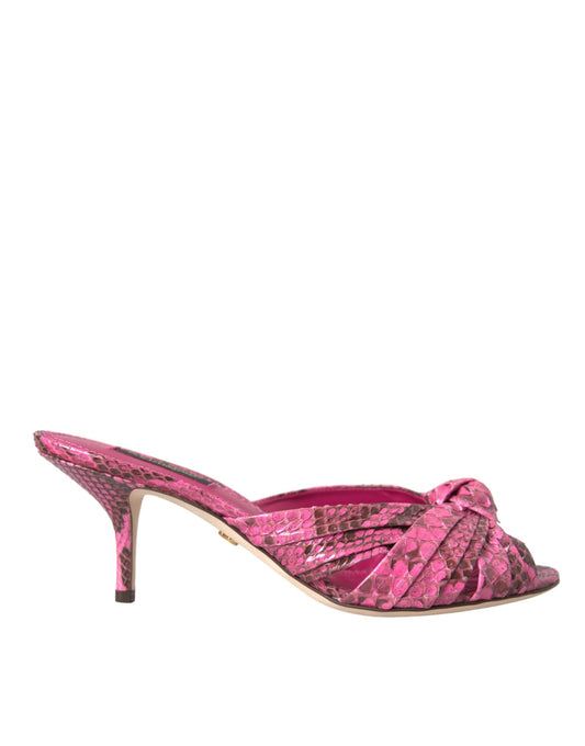 Scarpe con tacco a spillo in pelle esotica rosa Dolce &amp; Gabbana