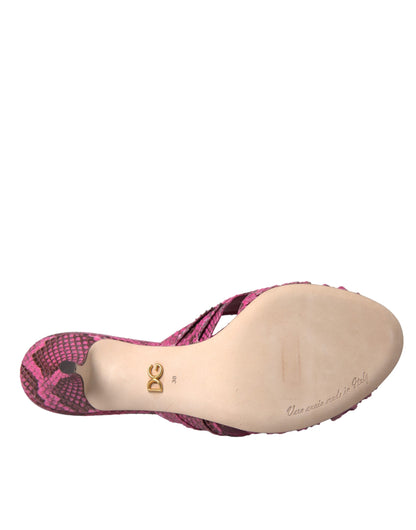 Scarpe con tacco a spillo in pelle esotica rosa Dolce &amp; Gabbana