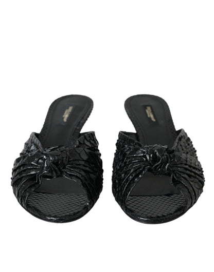 Scarpe con tacco in pelle esotica nera Dolce &amp; Gabbana