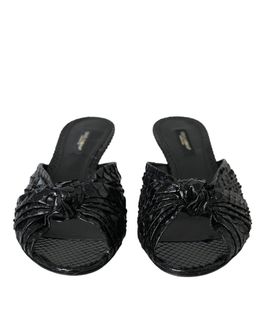 Scarpe con tacco in pelle esotica nera Dolce &amp; Gabbana