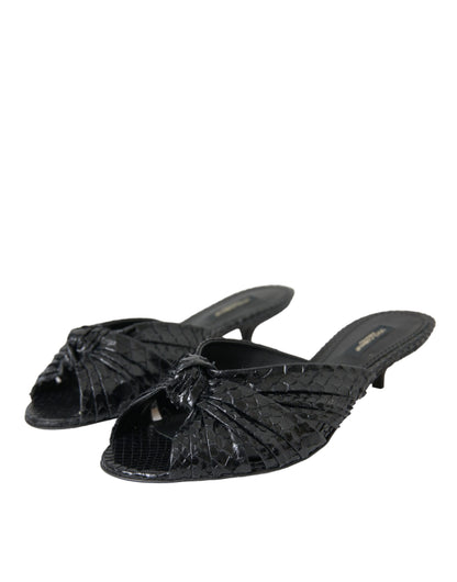 Scarpe con tacco in pelle esotica nera Dolce &amp; Gabbana
