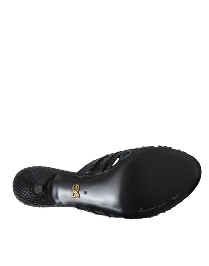 Scarpe con tacco in pelle esotica nera Dolce &amp; Gabbana