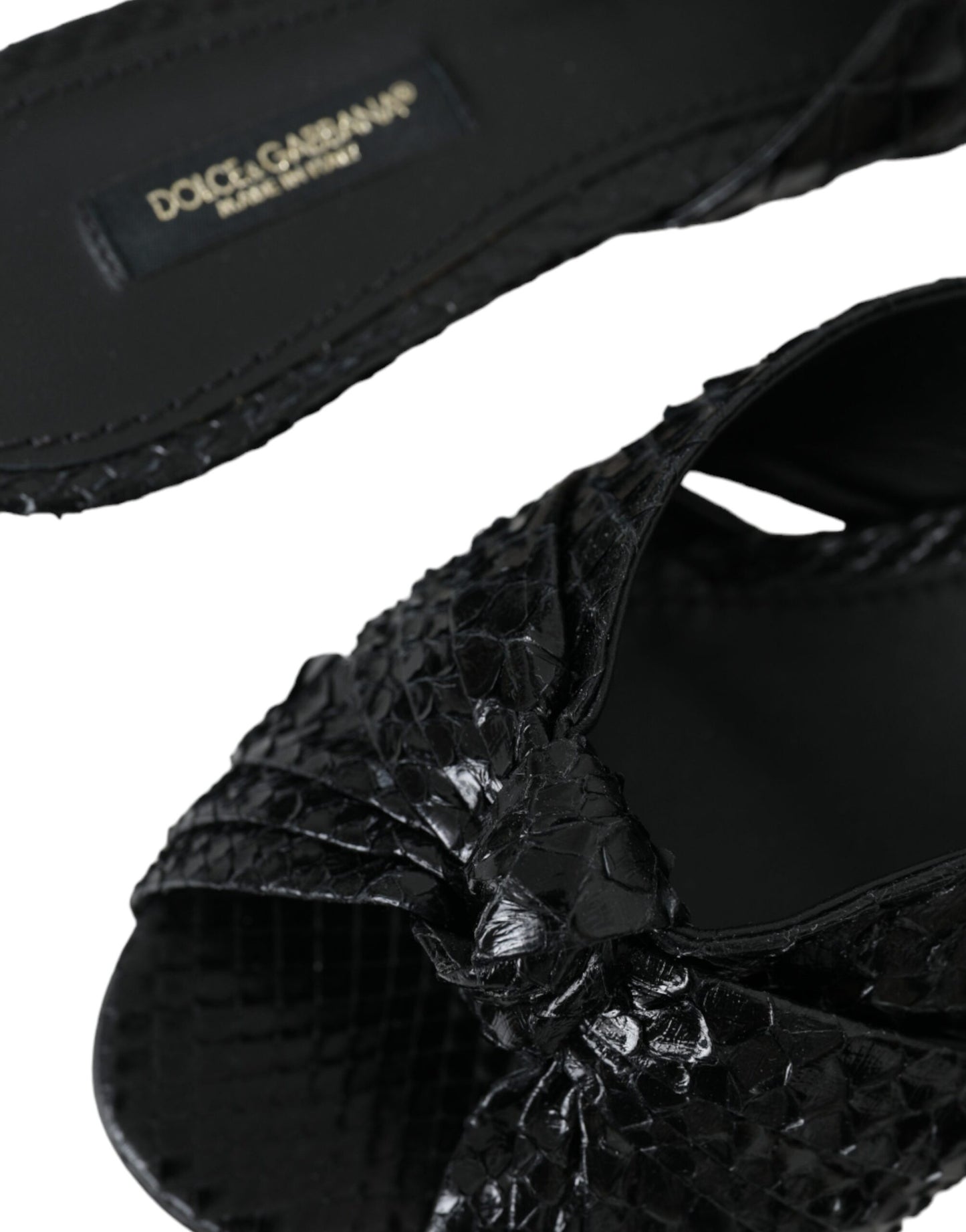 Scarpe con tacco in pelle esotica nera Dolce &amp; Gabbana