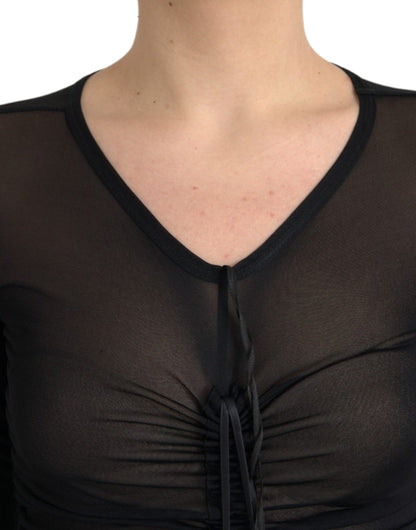 Dolce &amp; Gabbana Abito midi aderente nero trasparente