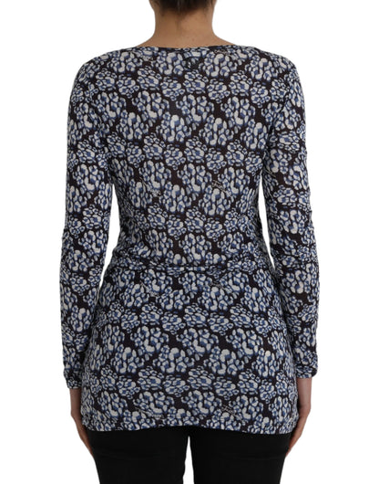 Top e camicetta intima a maniche lunghe in pizzo floreale blu Just Cavalli