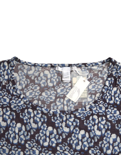 Top e camicetta intima a maniche lunghe in pizzo floreale blu Just Cavalli