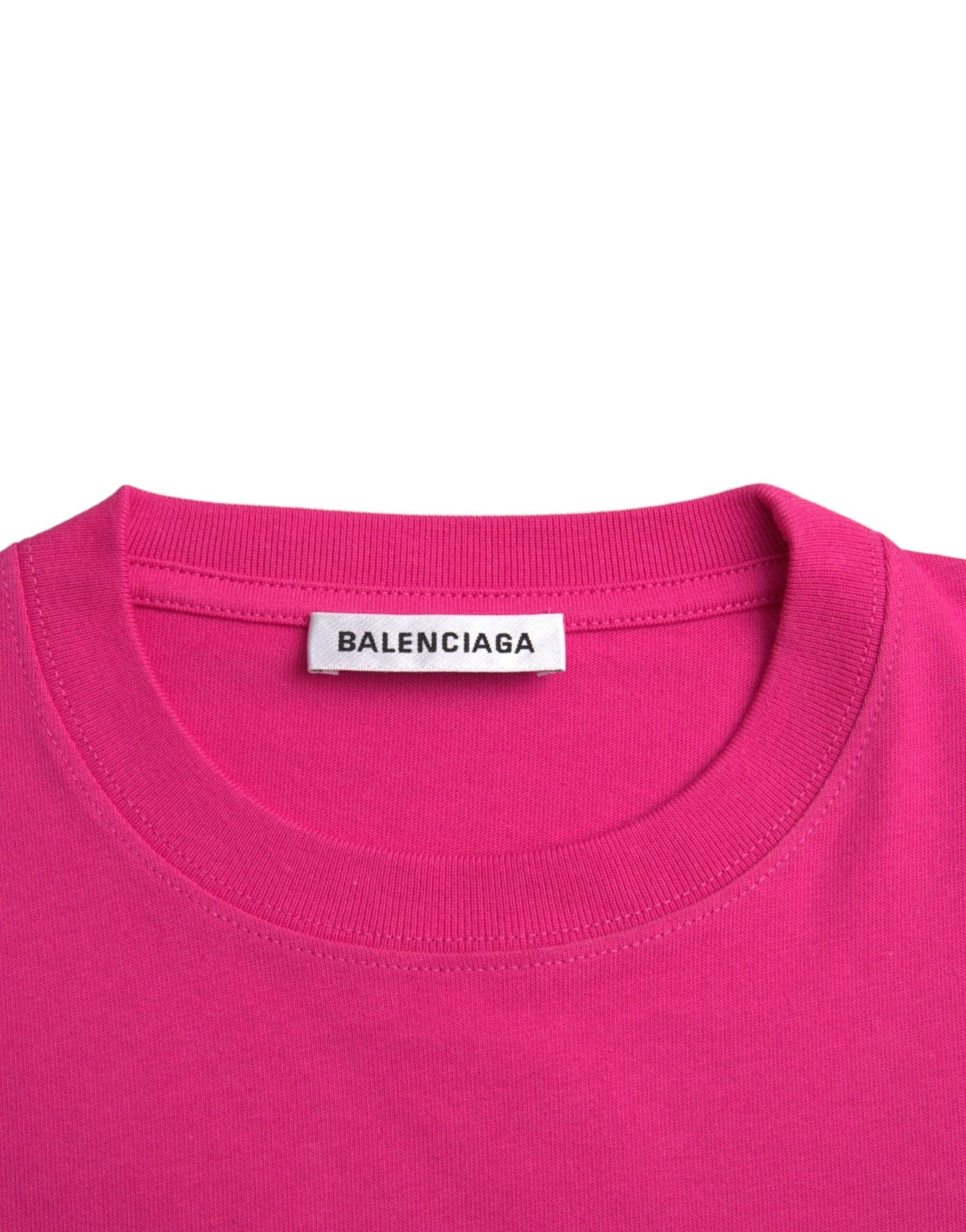 Maglietta a maniche corte con scollo rotondo in cotone rosa Balenciaga